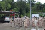 ร่วมกันเคารพธงชาติและร้องเพลงชาติไทย 